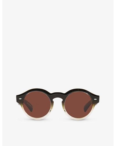 Oliver Peoples Ov5493su Cassavet Round-frame Acetate Sunglasses - Brown