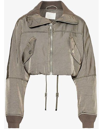 Dion Lee High-neck Cropped Shell Jacket - Natural