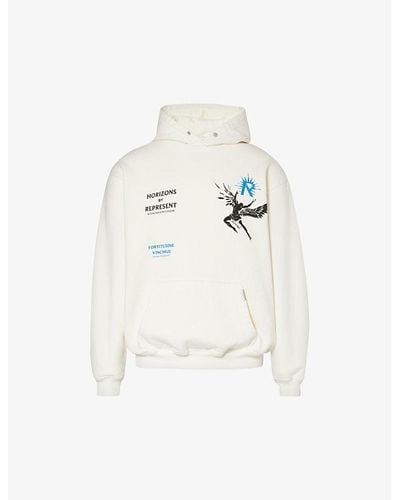 Represent Icarus Graphic-print Cotton-jersey Hoody - White