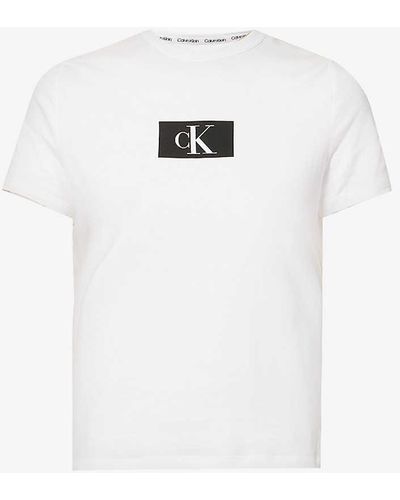 Calvin Klein 1996 Lounge Logo-print Recycled Cotton-blend Top - White