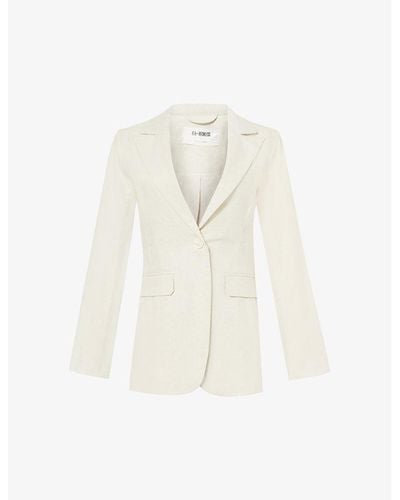 4th & Reckless Liana Fitted Woven Blazer - White