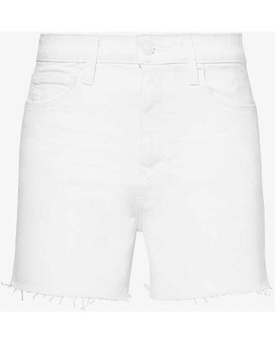 PAIGE Dani High-rise Stretch-denim Shorts - White