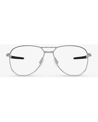 Oakley Ox5077 Contrail Ti Round-frame Titanium Glasses - White