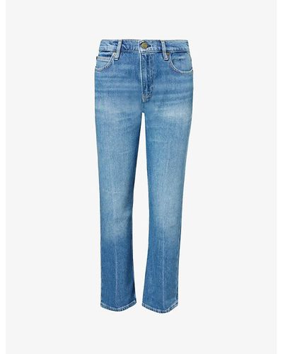 FRAME Le Crop Mini Boot Flared-leg Mid-rise Jeans - Blue