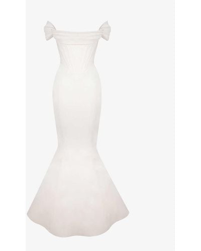 House Of Cb Antoinette Tulle And Satin Wedding Dress - White