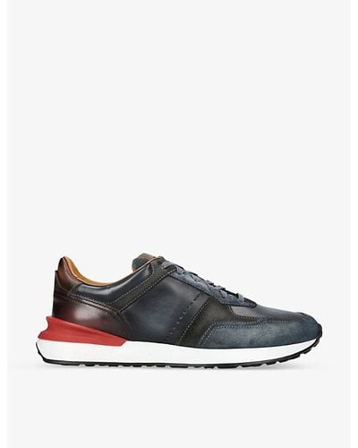 Magnanni Xl Grafton Leather And Suede Low-top Sneakers - Multicolor