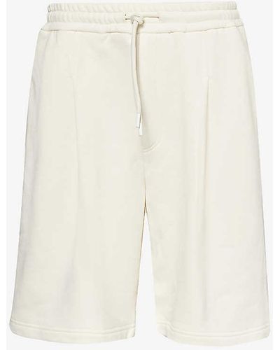 Emporio Armani Contrast-panel Cotton-jersey Shorts - White