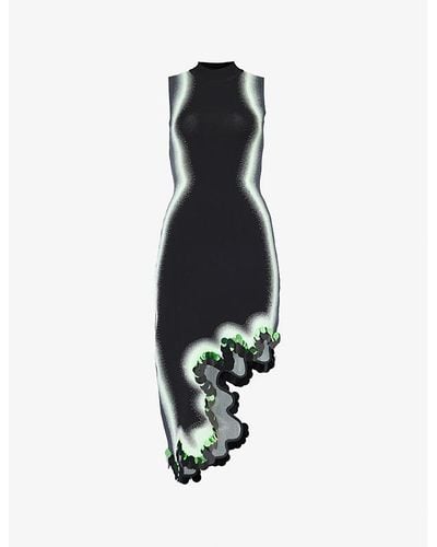Ph5 Lila Sequin-embellished Recycled Viscose And Rayon-blend Knitted Midi Dress - Black