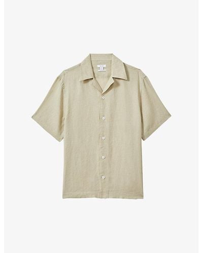 Reiss Beldi Cuban-collar Relaxed-fit Linen Shirt X - Multicolour