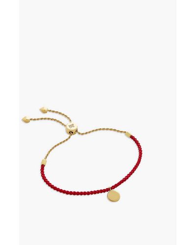 Monica Vinader Linear Friendship 18ct Yellow Gold-plated Vermeil Sterling Silver Bracelet - White