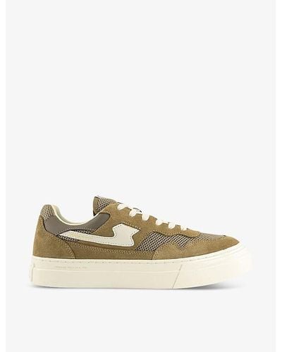 Stepney Workers Club Pearl S Strike Suede And Mesh Low-top Trainers - Multicolour