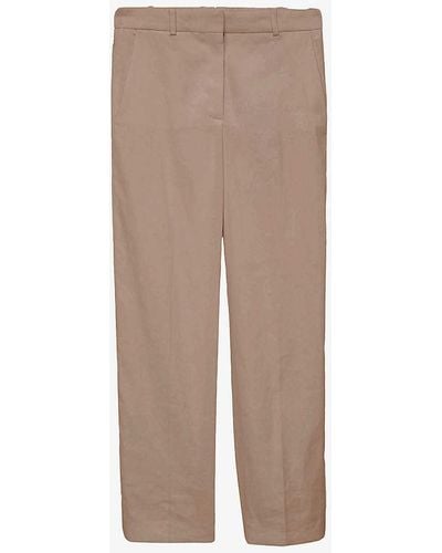 JOSEPH Trina Straight-leg High-rise Stretch-cotton Trousers - Natural