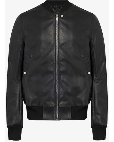 Rick Owens Flight Slip-pocket Regular-fit Leather Jacket - Black