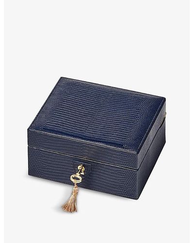 Aspinal of London Bijou Leather Jewelry Box - Blue