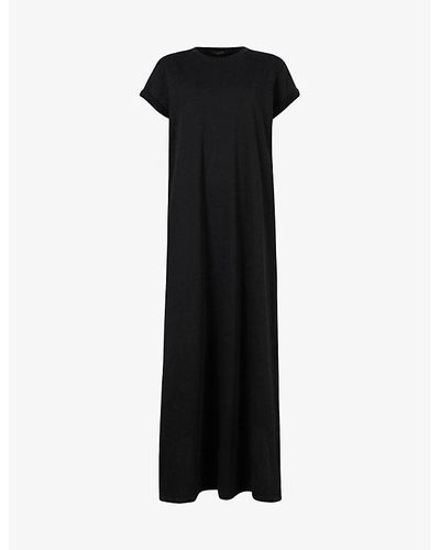 AllSaints Anna Short-sleeve Cotton Maxi Dress - Black