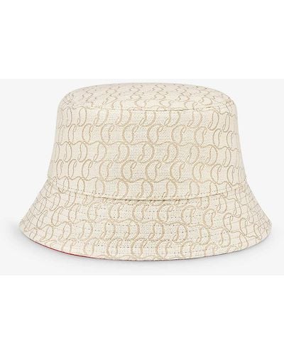Christian Louboutin Bobino Logo-jacquard Cotton-blend Bucket Hat - Natural
