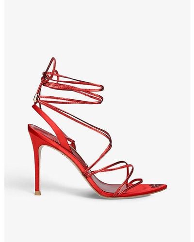 Sophia Webster Amora Heeled Leather Sandals - Red