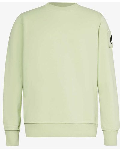 Moose Knuckles Hartsfield Brand-logo Cotton-jersey Sweatshirt - Green