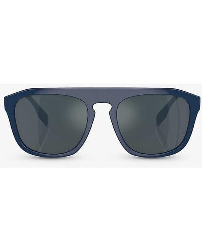 Burberry Be4396u Wren Square-frame Acetate Sunglasses - Blue