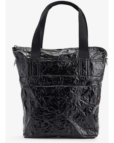 Rick Owens Messenger Crinkled-texture Coated-neoprene Tote Bag - Black