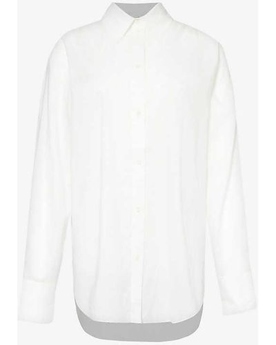 Totême Semi-sheer Oversized Organic-cotton Blend Shirt - White