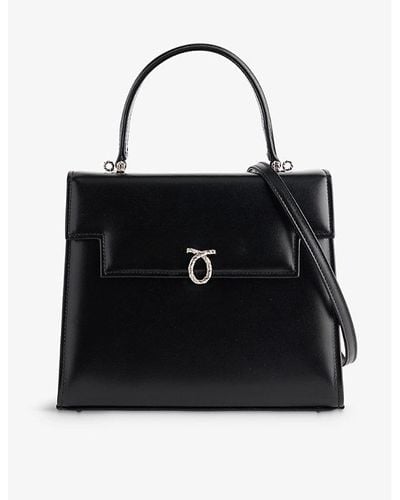 Launer Traviata Leather Top-handle Bag - Black