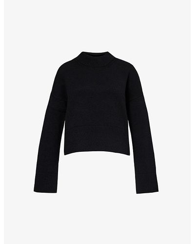 Canada Goose High-neck Brand-appliqué Cashmere-blend Knitted Sweater - Black