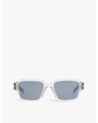 Prada Pr 02zs Transparent Square-frame Acetate Sunglasses - Blue