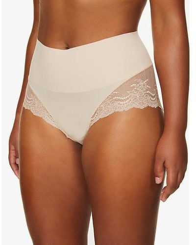 Spanx Undie-tectable Floral-lace Hipster Briefs - Brown