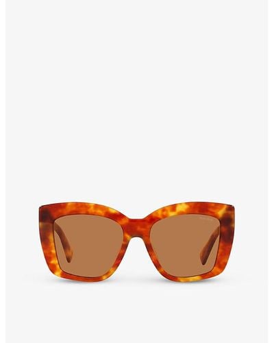 Miu Miu Mu 04ws Square-frame Tortoiseshell Acetate Sunglasses - Orange