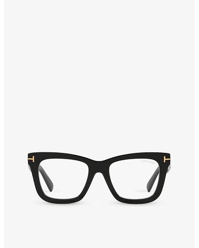 Tom Ford Tr001664 Ft5881-b Square-frame Acetate Glasses - Black
