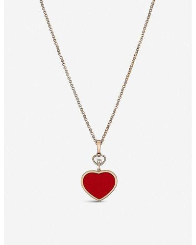 Chopard Happy Hearts 18ct -gold And Diamond Pendant - White