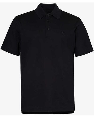 Givenchy 4g Logo-embroidered Cotton-piqué Polo Shirt - Black