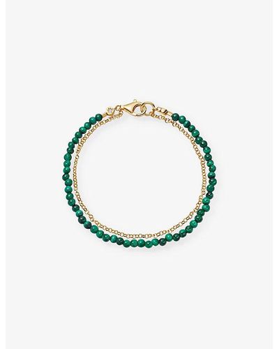 Astley Clarke Biography 18ct-gold Vermeil Malachite Friendship Bracelet - Metallic