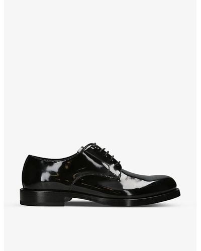 Dolce & Gabbana Round-toe Leather Derby Shoes - Black