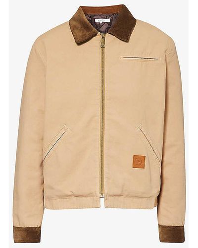 Sporty & Rich Worker Brand-patch Cotton Jacket - Natural