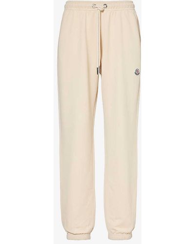Moncler Brand-patch Relaxed-fit High-rise Cotton-jersey jogging Bottoms X - Natural