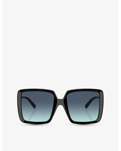 Tiffany & Co. Tf4212u Square-frame Acetate And Metal Sunglasses - Blue