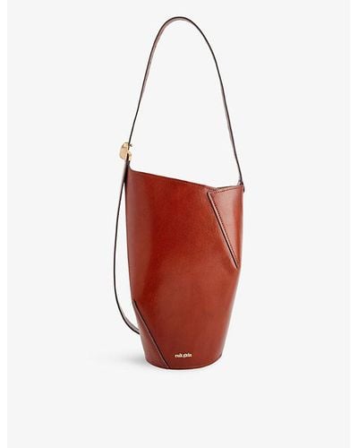 Cult Gaia Aldari Adjustable-strap Leather Shoulder Bag - Red