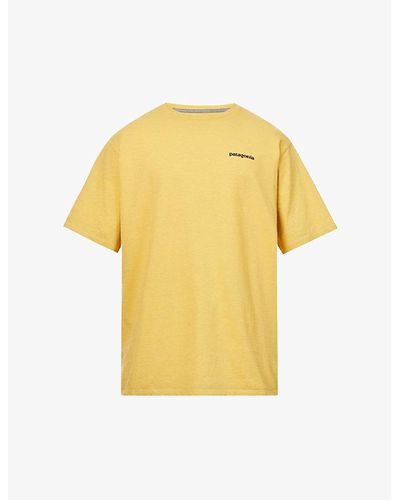 Patagonia P-6 Logo Responsibili-tee Recycled Cotton And Recycled Polyester-blend T-shirt - Yellow
