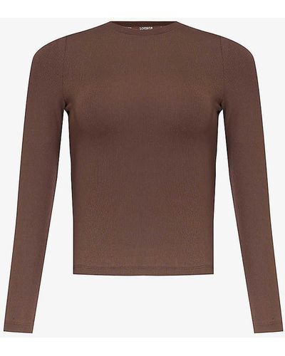 Lounge Underwear Essential Logo-embroidered Slim-fit Stretch-woven Top - Brown