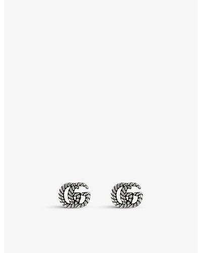 Gucci GG Marmont Sterling Silver Earrings - White