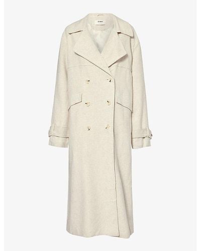 4th & Reckless Tanya Double-breasted Woven Coat - Natural