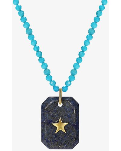 Celeste Starre Star Power 18ct Yellow -plated Brass And Lapis Pendant Necklace - Blue