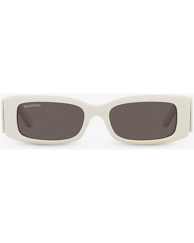 Balenciaga Bb0260s Rectangle-frame Acetate Sunglasses - White