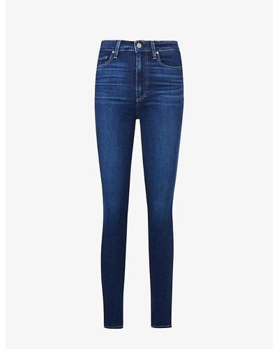 PAIGE Margot Skinny High-rise Stretch-denim Jeans - Blue
