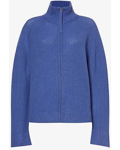 360cashmere Chloe Half-zip Wool And Cashmere-blend Knitted Jumper - Blue
