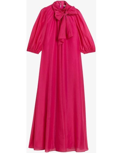 Ted Baker Adaifi Tie-neck Organza Maxi Dress - Pink