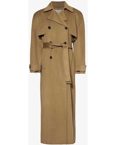 Frankie Shop Nikola Double-breasted Wool And Cashmere-blend Coat - Natural