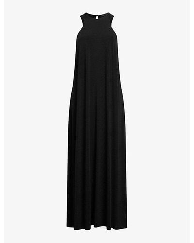 AllSaints Kura High-neck Sleeveless Cotton Maxi Dress - Black